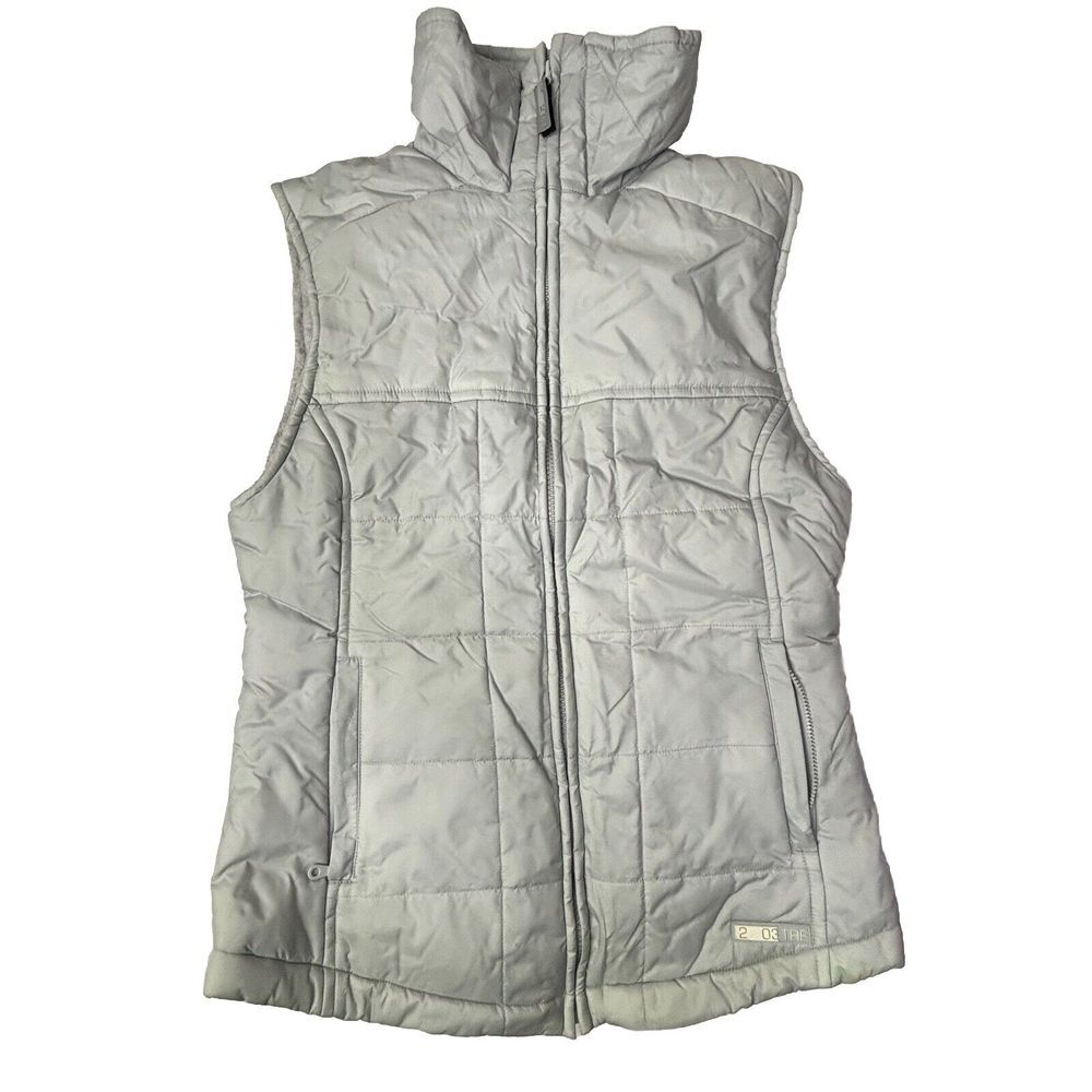 ZARA TRF WOMEN'S TAUPE CROPPED PUFFER VEST Medium Gray GUC